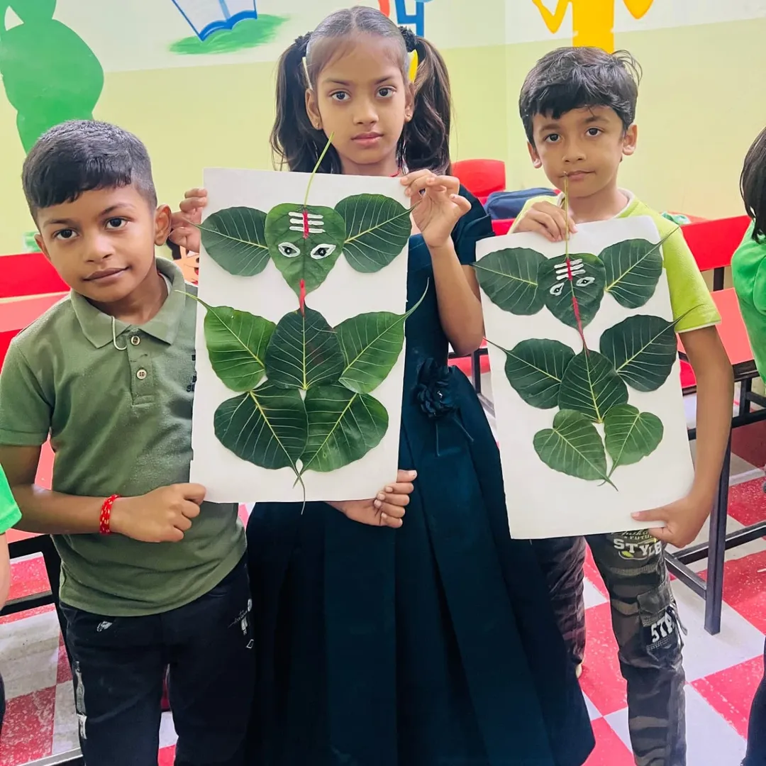 Ganesha Leaf Art - Creative Leaf Craft Activity