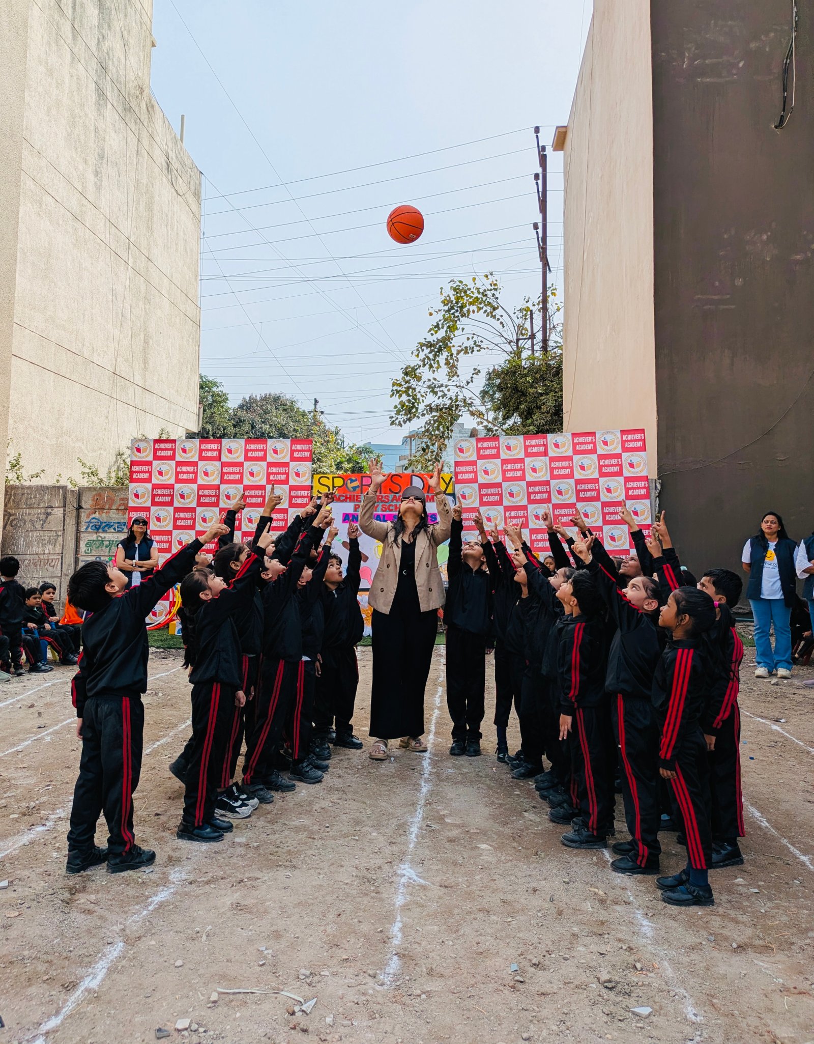 Annual Sports Day Games - Students playing basketball